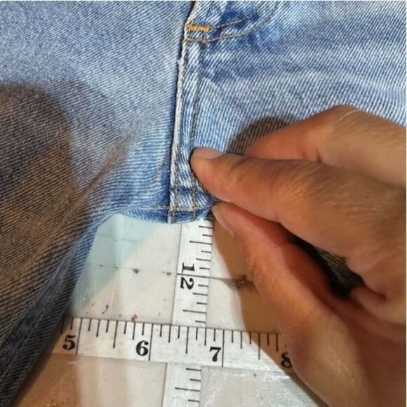 Agolde Distressed Straight Cropped Feel Good Jeans Blue Denim Light Wash Size 24 - Picture 11 of 14